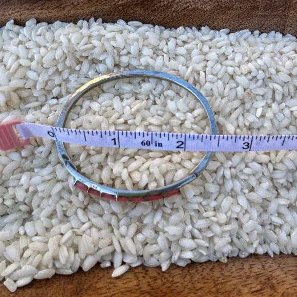 Sterling Silver & Coral bangle bracelet - Picture 5 of 5